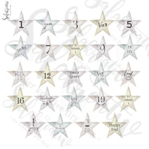 Watercolor Clipart Sticker Set - Adventszahlen